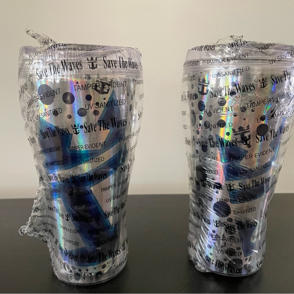 Royal Caribbean/Coca Cola Plastic Glasses- set of 2